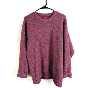 Vintage classic knitwear oversized sweater size M wool silk blend pink red grain